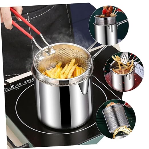 Steel Pot | Deep Frying Pot with Strainer