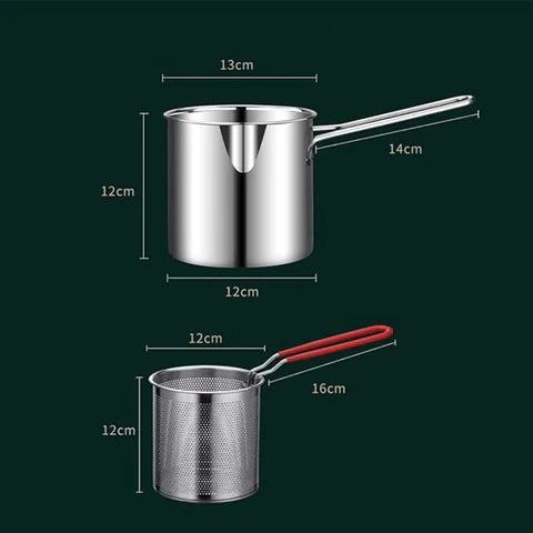 Steel Pot | Deep Frying Pot with Strainer