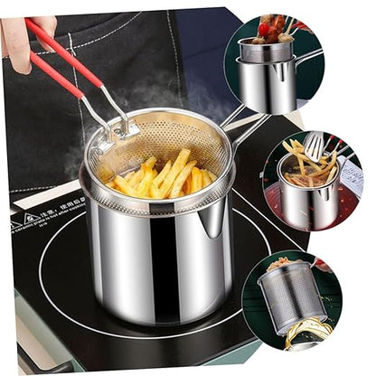 Steel Pot | Deep Frying Pot with Strainer